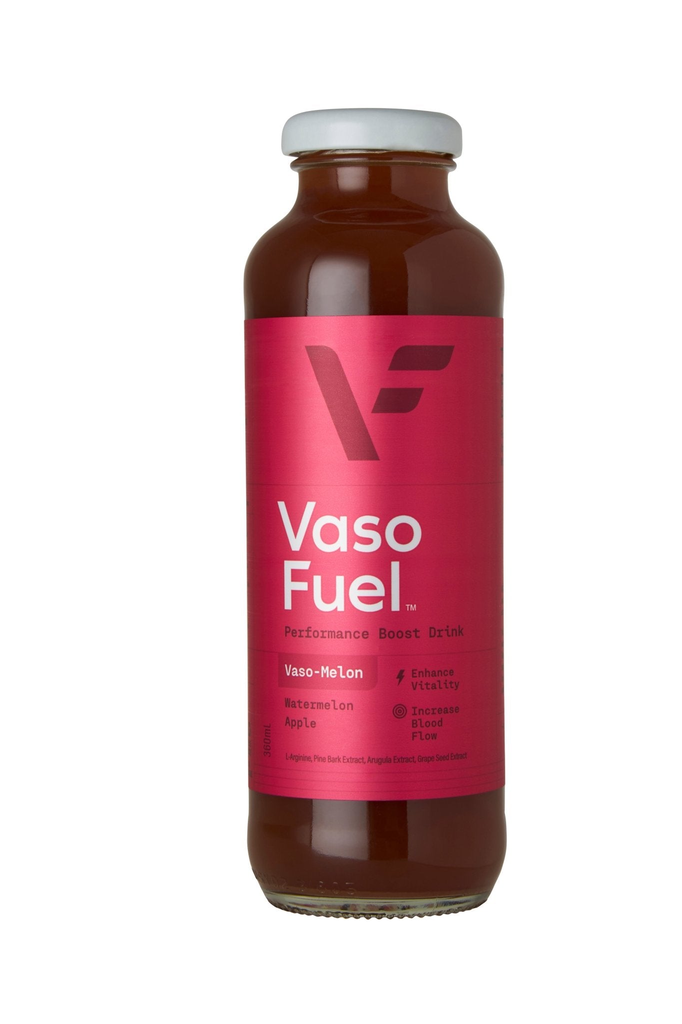 Front view of VASO-Melon VasoFuel drink for pre-workout energy, nitric oxide boost, and natural erection support