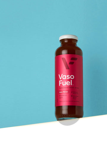 Premium hero shot of VASO-Melon VasoFuel drink showcasing vibrant watermelon flavor, natural ingredients, and support for pre-workout energy and erections